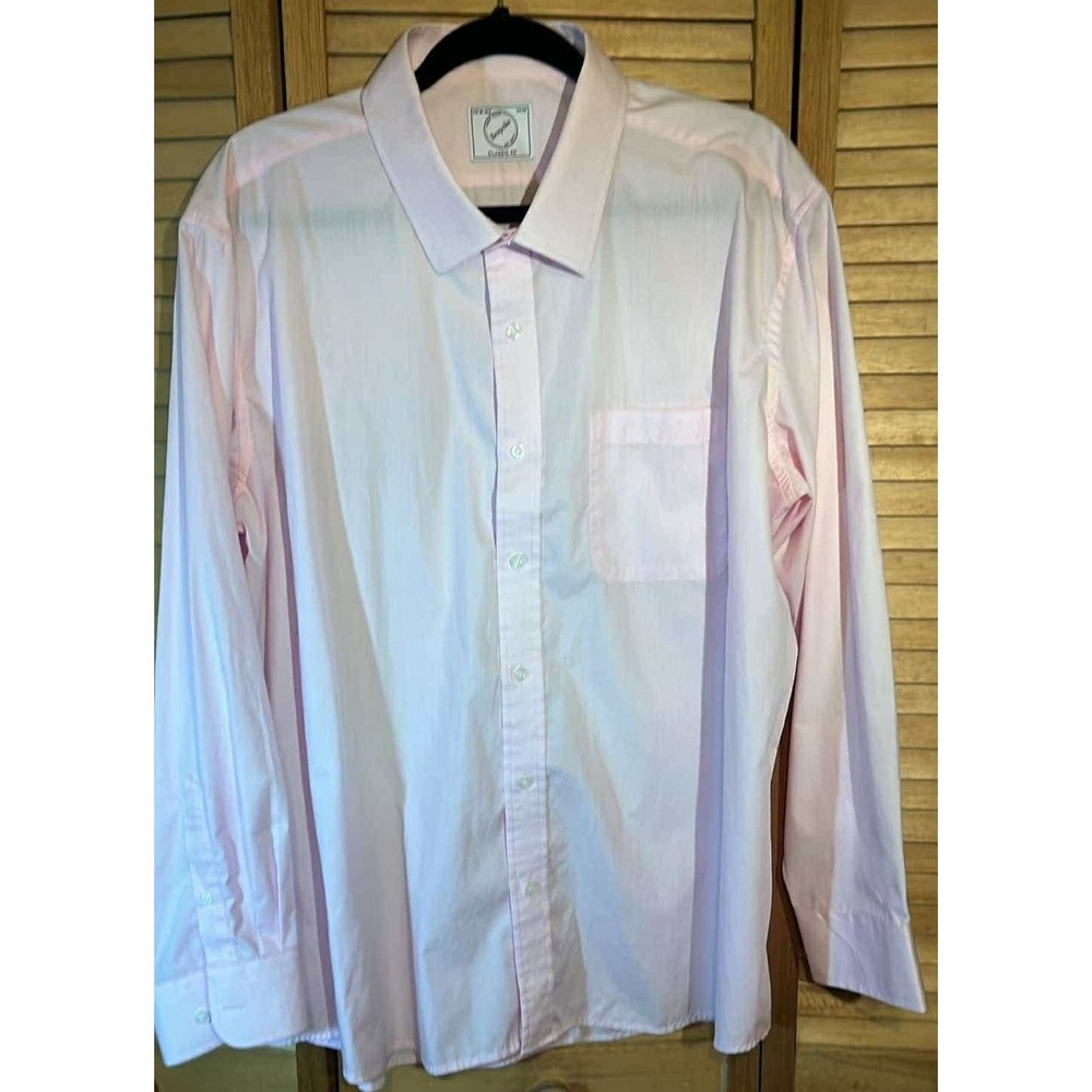Bespoke Men's XXL 18-18.5 Light Pink Button Up Shirt EUC Suits Money Classic